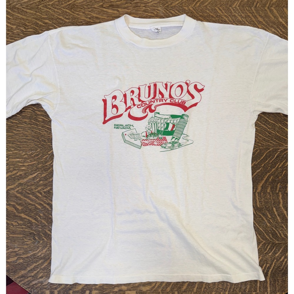 Vintage Bruno's Country Club Gerlach NV Single Stitch Tee XL Burning Man Playa